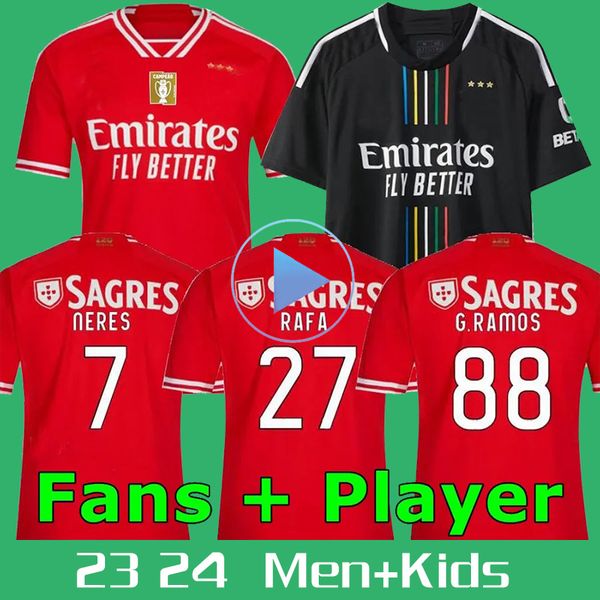 23 24 benfica soccer jerseys fans player version jersey seferovic waldschmidt pizzi rafa darwin g.ramos 2023 2024 home away men kids kit foo, Black;yellow
23 24 benfica soccer jerseys fans player version jersey seferovic waldschmidt pizzi rafa darwin g.ramos 2023 2024 home away men kids kit foo, Black;yellow
