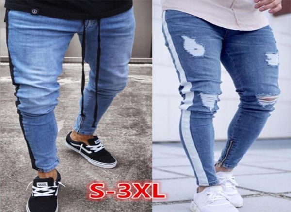 mens ripped jeans leg zipper striped biker denim pencil pants male fit long trousers pants slim distressed streetwear jeans mens p5347718, Blue
mens ripped jeans leg zipper striped biker denim pencil pants male fit long trousers pants slim distressed streetwear jeans mens p5347718, Blue
