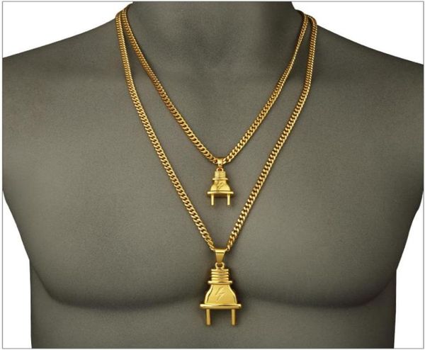 2016 jewelry metal 18k goldon plated plug pendants chain necklace hipsters hip hop jewelry men women lovers bijoux co6851002, Silver
2016 jewelry metal 18k goldon plated plug pendants chain necklace hipsters hip hop jewelry men women lovers bijoux co6851002, Silver