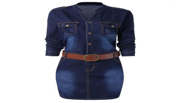 wipalo plus size 5xl fitted denim jean dress with belt women sheath stand collar long sleeves dresses vestidos causal dress12575318, White;black
wipalo plus size 5xl fitted denim jean dress with belt women sheath stand collar long sleeves dresses vestidos causal dress12575318, White;black