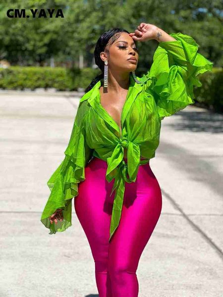 women's blouses shirts cm.yaya elegant women tie up ruffles flare long sleeve single breasted turn-down neck shirt 2022 chic streetwear, White
women's blouses shirts cm.yaya elegant women tie up ruffles flare long sleeve single breasted turn-down neck shirt 2022 chic streetwear, White