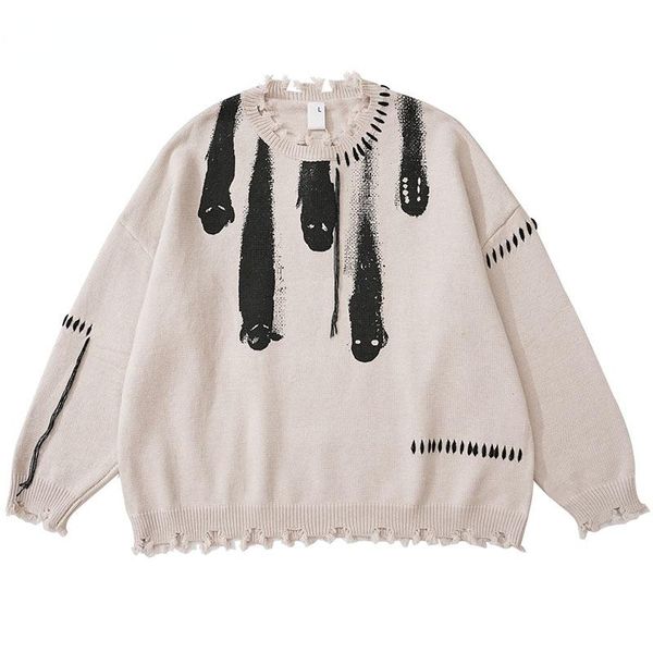 sweaters y2k grunge ripped ghost print hip hop sweaters streetwear women men punk gothic knitted jumpers autumn haruku casual pullover, White;black
sweaters y2k grunge ripped ghost print hip hop sweaters streetwear women men punk gothic knitted jumpers autumn haruku casual pullover, White;black