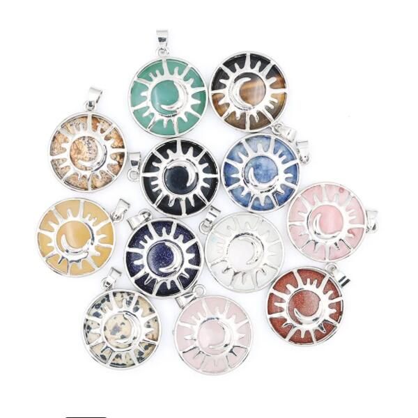 100pcs natural stone metal sun moon shape charm healing pendant for necklace jewelry making women earring, Bronze;silver
100pcs natural stone metal sun moon shape charm healing pendant for necklace jewelry making women earring, Bronze;silver
