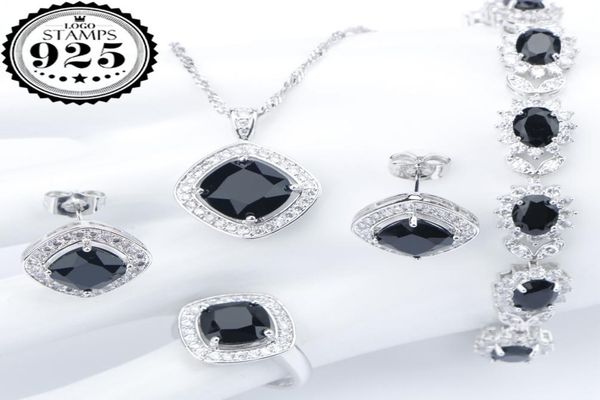 silver 925 costume wedding black zircon jewelry sets for women bracelets earrings rings pendant necklace set jewellery gift box1862125
silver 925 costume wedding black zircon jewelry sets for women bracelets earrings rings pendant necklace set jewellery gift box1862125
