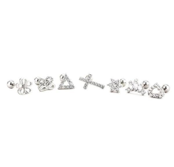 crystal zircon ear stud 08mm clear cz cartilage cross flower star heart earring for women stainless steel small ear piercing jewe2372574, Golden;silver
crystal zircon ear stud 08mm clear cz cartilage cross flower star heart earring for women stainless steel small ear piercing jewe2372574, Golden;silver