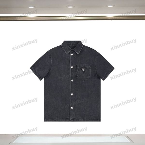 xinxinbuy men designer tee t shirt 23ss paris triangle label letter milano denim shirt short sleeve cotton women black blue xs-2xl, Black;brown
xinxinbuy men designer tee t shirt 23ss paris triangle label letter milano denim shirt short sleeve cotton women black blue xs-2xl, Black;brown
