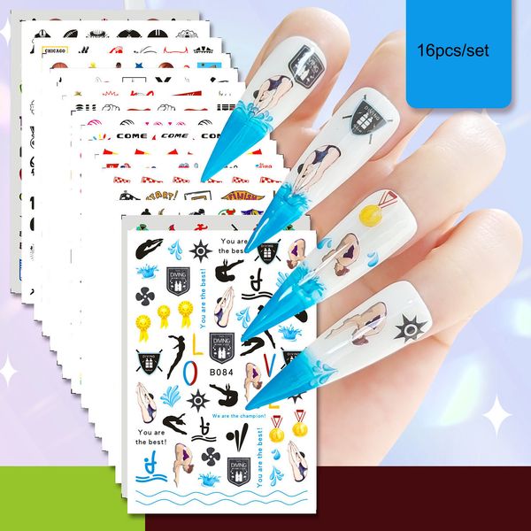 stickers decals 16pcsset sports series 3d nail art sticker basketball football adhesive transfer slider diy manicure decoration 230712, Black
stickers decals 16pcsset sports series 3d nail art sticker basketball football adhesive transfer slider diy manicure decoration 230712, Black