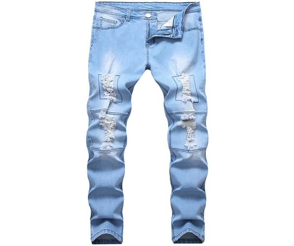 men039s jeans men tide ripped trend pants long stretch slim hole destroyed light blue large size casual male5906615
men039s jeans men tide ripped trend pants long stretch slim hole destroyed light blue large size casual male5906615