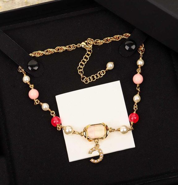 luxury quality charm choker pendant necklace with pink and nature beads crystal have box stamp ps44377971022, Golden
luxury quality charm choker pendant necklace with pink and nature beads crystal have box stamp ps44377971022, Golden