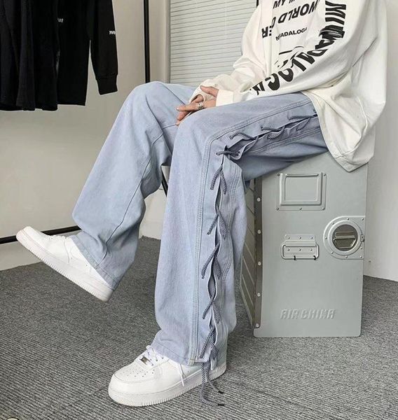 men039s jeans drawstring knitted jean pants men straight loose hip hop fashion patckwork casual streetwear male trousersmen039993060, Blue
men039s jeans drawstring knitted jean pants men straight loose hip hop fashion patckwork casual streetwear male trousersmen039993060, Blue