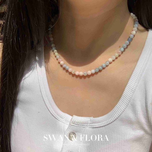 pendant necklaces 5-6mm natural morganite choker necklace colorful gemstone women jewelry design handmade hkd230712, Silver
pendant necklaces 5-6mm natural morganite choker necklace colorful gemstone women jewelry design handmade hkd230712, Silver