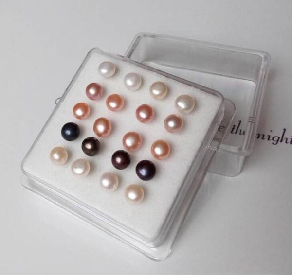 925 silver mixed color white black pink 6mm natural freshwater pearl earrings ear studs 10 pairs box3915666, Golden;silver
925 silver mixed color white black pink 6mm natural freshwater pearl earrings ear studs 10 pairs box3915666, Golden;silver