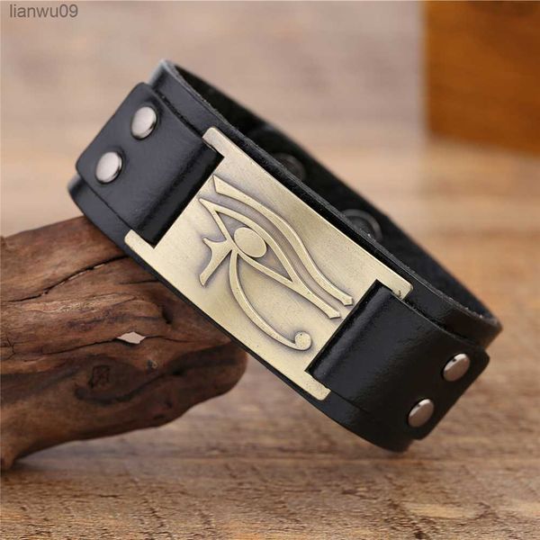 teamer egyptian eye of horus genuine leather bracelet men vintage religious egypt pharaoh king amulet wrist wrap jewelry gifts l230704, Black
teamer egyptian eye of horus genuine leather bracelet men vintage religious egypt pharaoh king amulet wrist wrap jewelry gifts l230704, Black