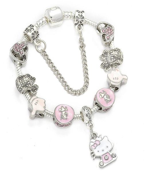 s925 silver creative cartoon beads european charm bracelet suitable for pandora style female /child pink kitten pendant diy bracelet2332693, Black
s925 silver creative cartoon beads european charm bracelet suitable for pandora style female /child pink kitten pendant diy bracelet2332693, Black