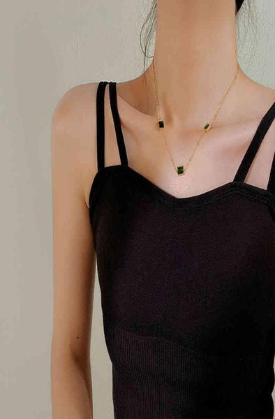 advanced emerald zircon necklace female titanium steel non fading unique niche dign simple temperament clavicle chain elegant temp2526486, Silver
advanced emerald zircon necklace female titanium steel non fading unique niche dign simple temperament clavicle chain elegant temp2526486, Silver