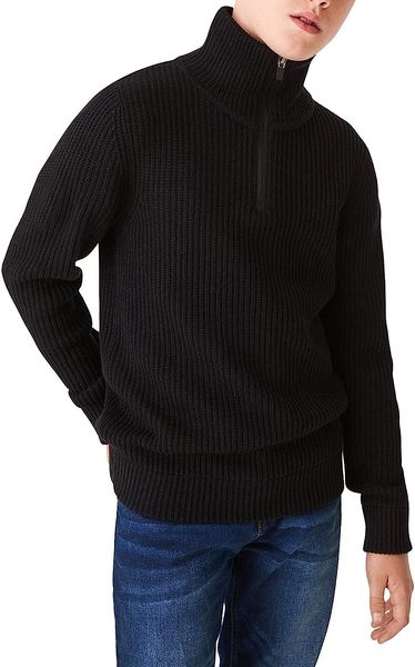 boys chunky high neck zip sweater kids ribbed pullover jumper winter knit outfits, Blue
boys chunky high neck zip sweater kids ribbed pullover jumper winter knit outfits, Blue