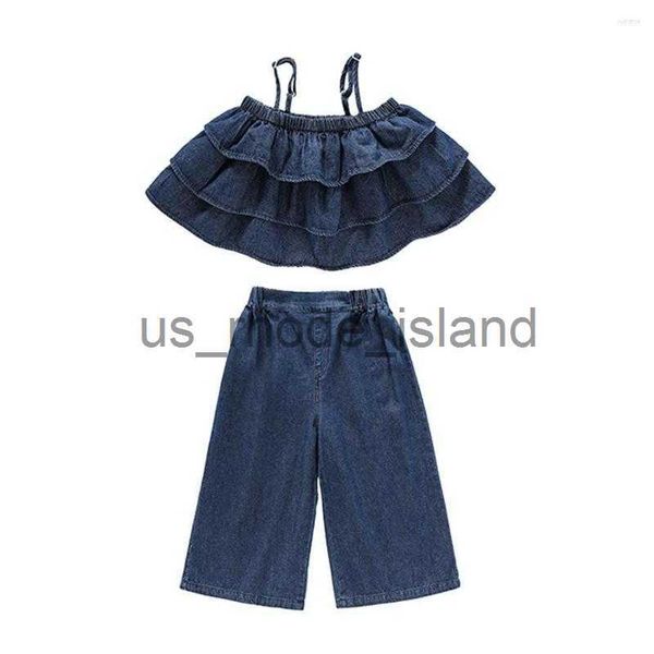 clothing sets clothing sets cute ruffle layers girls denim strap shirt wide leg pants fashion kids suit 2023 summer korean style baby outfit, White
clothing sets clothing sets cute ruffle layers girls denim strap shirt wide leg pants fashion kids suit 2023 summer korean style baby outfit, White
