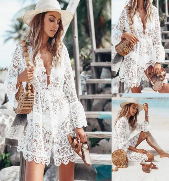 women039s swimwear boho casual beach bathing bikini cover ups women long sleeve v neck floral lace high waist see through 9402223, White;black
women039s swimwear boho casual beach bathing bikini cover ups women long sleeve v neck floral lace high waist see through 9402223, White;black