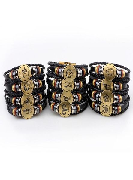 fashion twelve constellations leather zodiac bracelet 12 the zodiac braclet weave rope bracelet jewelry bijoux gift5838647, Golden;silver
fashion twelve constellations leather zodiac bracelet 12 the zodiac braclet weave rope bracelet jewelry bijoux gift5838647, Golden;silver