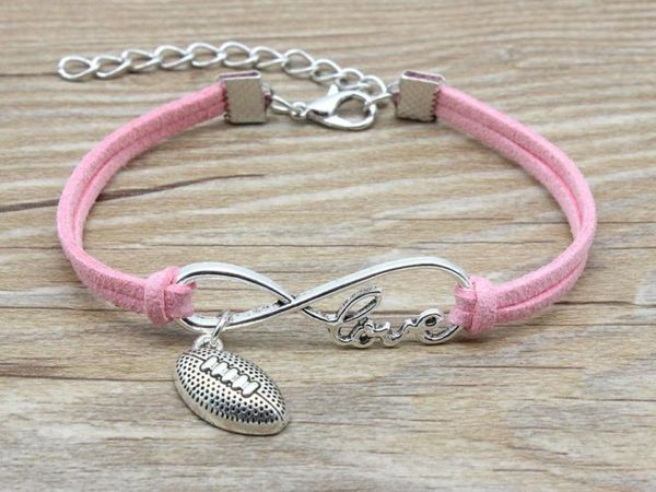 infinity love football charm suede leather bracelets pink red black gifts for women men sports team bracelets jewelry4268241, Golden;silver
infinity love football charm suede leather bracelets pink red black gifts for women men sports team bracelets jewelry4268241, Golden;silver