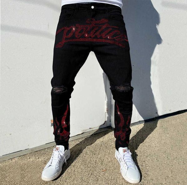 men's jeans y2k men stretchy ripped skinny black jeans slim hole trousers aesthetic rhines streetwear denim pencil pants t2211021913966, Blue
men's jeans y2k men stretchy ripped skinny black jeans slim hole trousers aesthetic rhines streetwear denim pencil pants t2211021913966, Blue