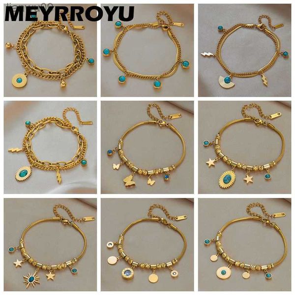 meyrroyu 316 stainless steel turquoise butterfly star tassel multilayer chain bracelet for women wedding jewelry beach l230704, Black
meyrroyu 316 stainless steel turquoise butterfly star tassel multilayer chain bracelet for women wedding jewelry beach l230704, Black