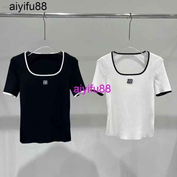 2023 summer new versatile slim fit and contrast color square neck short sleeve knit shirt for women 30438197, White
2023 summer new versatile slim fit and contrast color square neck short sleeve knit shirt for women 30438197, White