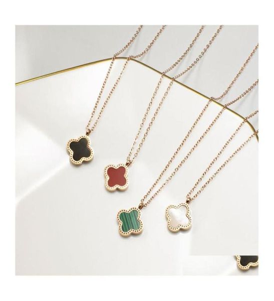pendant necklaces korean simple fashion sweet clover designer for women 18k gold stainless steel choker double side necklace jewel2935118, Silver
pendant necklaces korean simple fashion sweet clover designer for women 18k gold stainless steel choker double side necklace jewel2935118, Silver