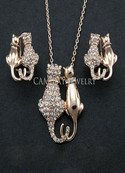 18k goldimitation rhodium plated austria crystal cat in tow jewelry earring necklace sets alloy with czech rhinest3983568, Silver
18k goldimitation rhodium plated austria crystal cat in tow jewelry earring necklace sets alloy with czech rhinest3983568, Silver