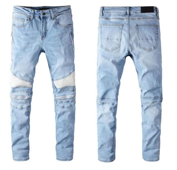 luxurys designer mens design jeans blue wrinkle zipper vintage fashion men pants slimleg motorcycle biker hip hop pant w28w405572631
luxurys designer mens design jeans blue wrinkle zipper vintage fashion men pants slimleg motorcycle biker hip hop pant w28w405572631