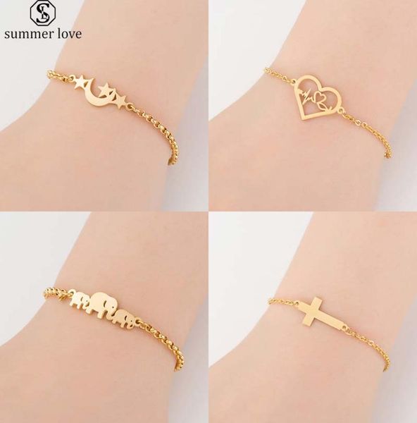 gold stainless steel animal heart cross bracelets for women jewellery elephant charm bracelet femme wedding gift3083829, Black
gold stainless steel animal heart cross bracelets for women jewellery elephant charm bracelet femme wedding gift3083829, Black