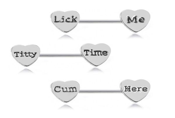 letter heart nipple ring stainless steel tongue rings bar body piercing jewelry for women gift will and sandy1605356, Silver
letter heart nipple ring stainless steel tongue rings bar body piercing jewelry for women gift will and sandy1605356, Silver
