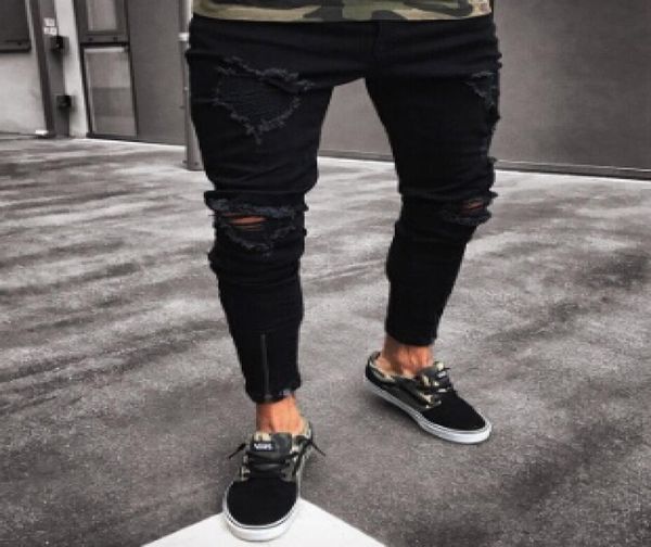 black pants for men hip hop rock holes ripped jeans biker slim fit zipper jean distressed pants3359115, Blue
black pants for men hip hop rock holes ripped jeans biker slim fit zipper jean distressed pants3359115, Blue