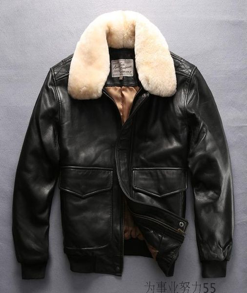 new arrival lamb fur collar lapel neck avirex fly men genuine leather jackets 100 flight bomber jacket1239832, Black
new arrival lamb fur collar lapel neck avirex fly men genuine leather jackets 100 flight bomber jacket1239832, Black
