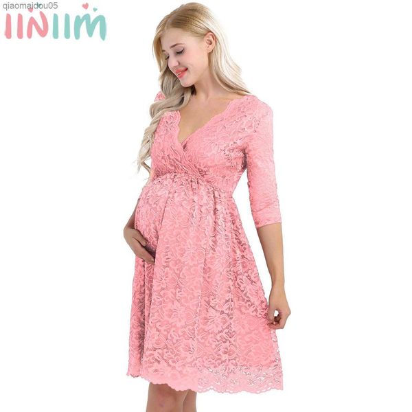 womens maternity elegant party dress floral lace overlay v neck half sleeve pregnant pgraphy dresses for wedding evening l230712, White
womens maternity elegant party dress floral lace overlay v neck half sleeve pregnant pgraphy dresses for wedding evening l230712, White