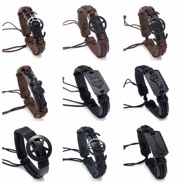 vintage leather rope wrist bracelets for men women black pu leather cuff bracelets jewelry wolf promotion gifts factory outlet
vintage leather rope wrist bracelets for men women black pu leather cuff bracelets jewelry wolf promotion gifts factory outlet