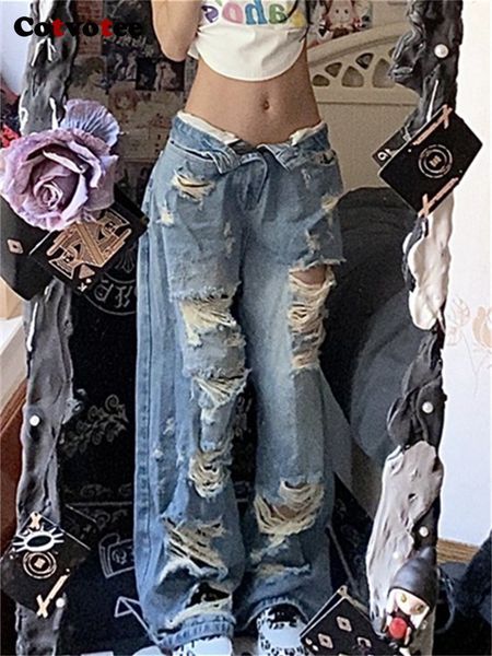 skirts cotvotee blue jeans for women 2023 fashion streetwear ripped vintage loose straight wide leg full length y2k pants 230711, Black
skirts cotvotee blue jeans for women 2023 fashion streetwear ripped vintage loose straight wide leg full length y2k pants 230711, Black