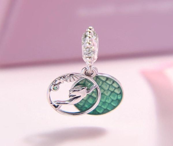 925 sterling silver mermaid dangle with green enamel charm bead fits european jewelry charm bracelets5000208, Black
925 sterling silver mermaid dangle with green enamel charm bead fits european jewelry charm bracelets5000208, Black
