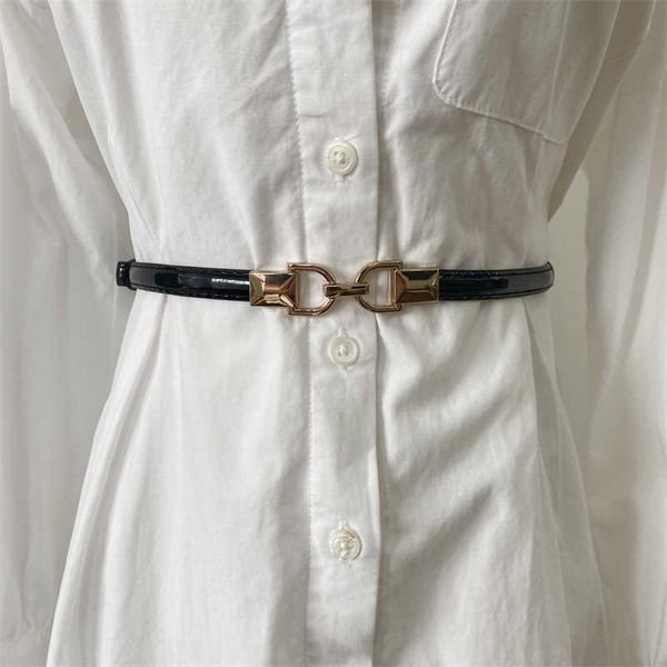 women's casual versatile simple black thin small gold buckle decoration dress belt student, Black;brown
women's casual versatile simple black thin small gold buckle decoration dress belt student, Black;brown