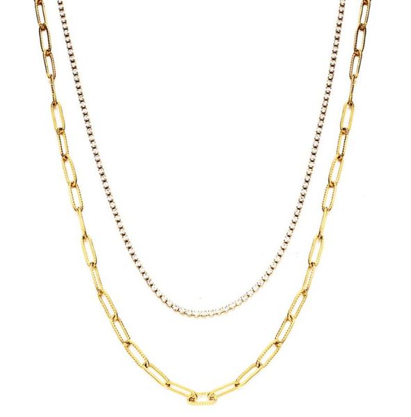 chokers stainless steel bump multilayer paper clip chain crystal choker necklace for women double layer necklaces japan korean je7648487, Golden;silver
chokers stainless steel bump multilayer paper clip chain crystal choker necklace for women double layer necklaces japan korean je7648487, Golden;silver