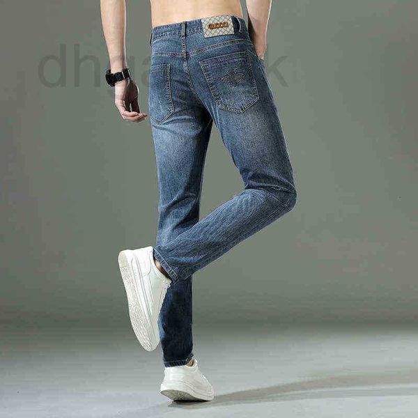 men's jeans designer end high european fashion brand thin stretch little bee korean slim fit youth washed long pants 4i3w, Blue
men's jeans designer end high european fashion brand thin stretch little bee korean slim fit youth washed long pants 4i3w, Blue