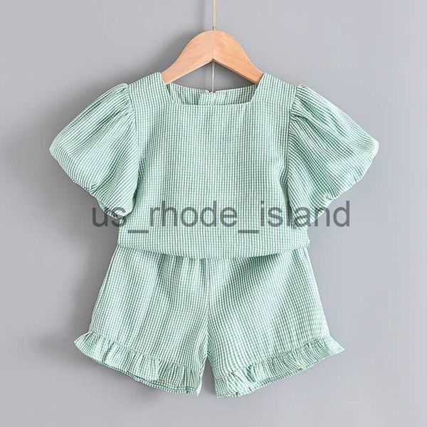 clothing sets girls clothing sets new summer cute costumes y lantern sleeve plaid pattern tshirt casual shorts pcs kids suit x0712, White
clothing sets girls clothing sets new summer cute costumes y lantern sleeve plaid pattern tshirt casual shorts pcs kids suit x0712, White