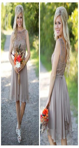 kneelength short grey lace bodice bridesmaids dresses short chiffon skirt summer formal junior bridesmaid party gowns 597513, White;pink
kneelength short grey lace bodice bridesmaids dresses short chiffon skirt summer formal junior bridesmaid party gowns 597513, White;pink