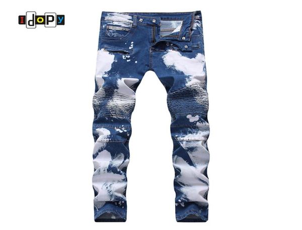 idopy mens fashion brand designer biker jeans hip hop punk style painted denim pants straight fit jean trousers for men8955775, Blue
idopy mens fashion brand designer biker jeans hip hop punk style painted denim pants straight fit jean trousers for men8955775, Blue