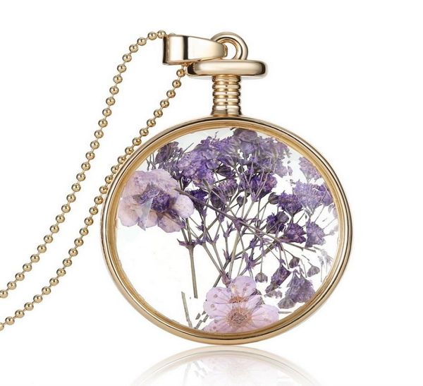 romantic collares purple dry flowers crystal glass pendant necklace long gold chain necklace summer fine jewelry for women gift7964362, Silver
romantic collares purple dry flowers crystal glass pendant necklace long gold chain necklace summer fine jewelry for women gift7964362, Silver
