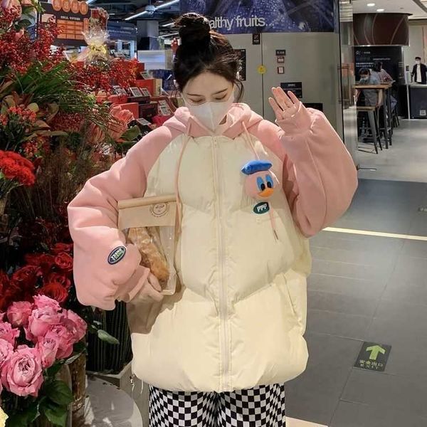 autumn and winter women's hooded color matching short down jacket, middle and high school students cute doll bread suit, pink blue vibr, Black
autumn and winter women's hooded color matching short down jacket, middle and high school students cute doll bread suit, pink blue vibr, Black