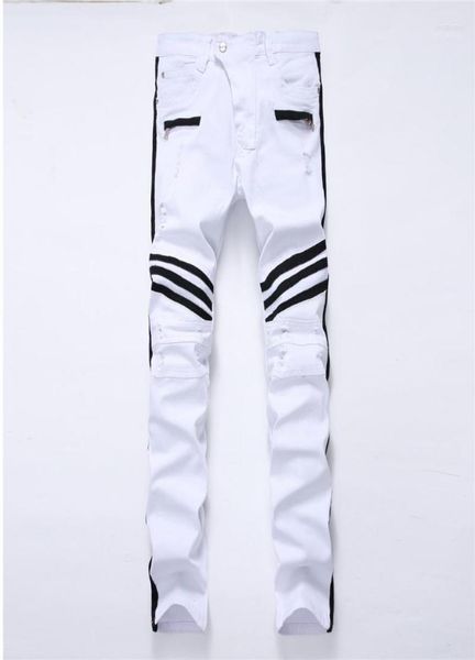 men039s jeans men straight brand ripped white hole denim with zippers side black stripe male pants slim plus size 42 trousers1673748, Blue
men039s jeans men straight brand ripped white hole denim with zippers side black stripe male pants slim plus size 42 trousers1673748, Blue