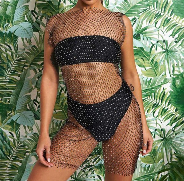 shiny diamond see through mini dress o neck fishnet grid hollow out sleevel254q8716401, White;black
shiny diamond see through mini dress o neck fishnet grid hollow out sleevel254q8716401, White;black