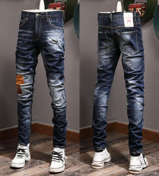 cool guy jeans italia style color wash effect ripped skinny denim trousers for men7558724, Blue
cool guy jeans italia style color wash effect ripped skinny denim trousers for men7558724, Blue