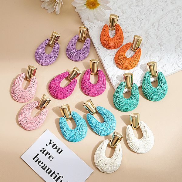 solid color handmade woven rattan knit earrings for women girls colorful round circle geometric beach earrings jewelry gifts, Silver
solid color handmade woven rattan knit earrings for women girls colorful round circle geometric beach earrings jewelry gifts, Silver
